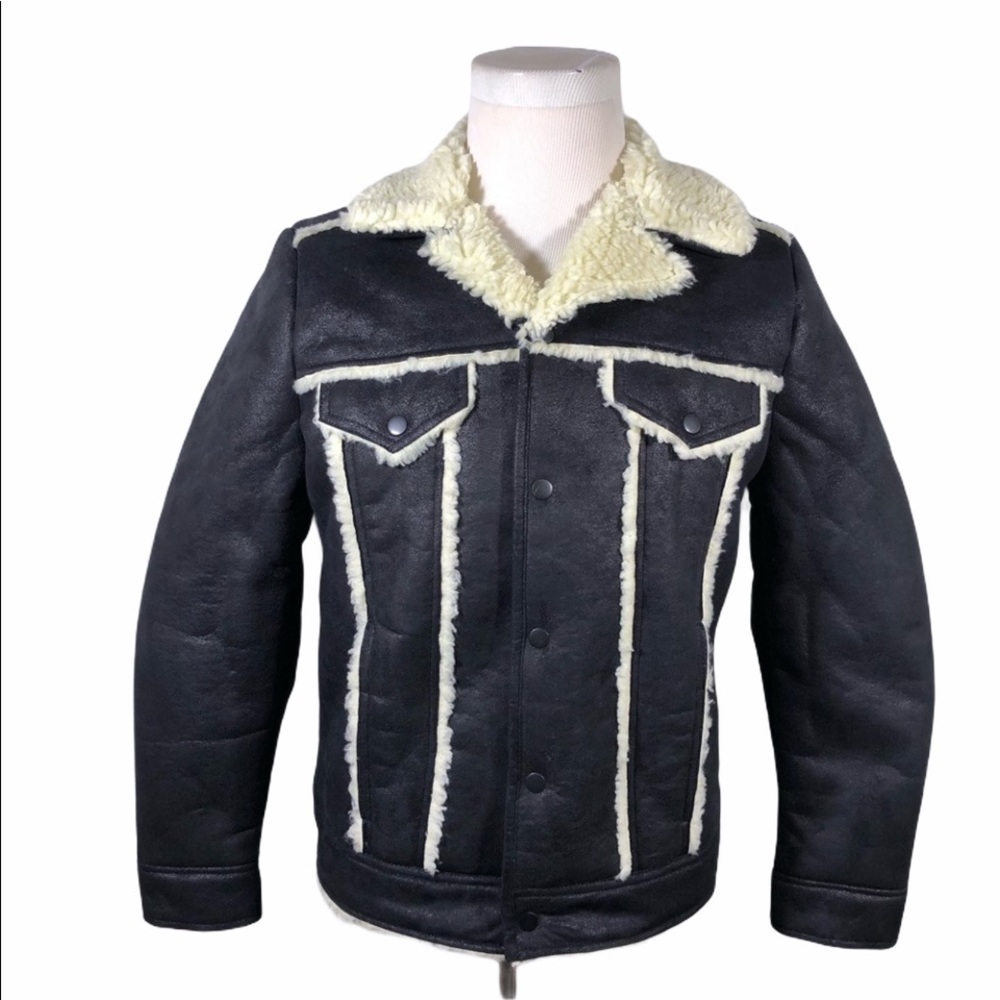 Asos Sherpa Lined and Trimmed Black Jacket